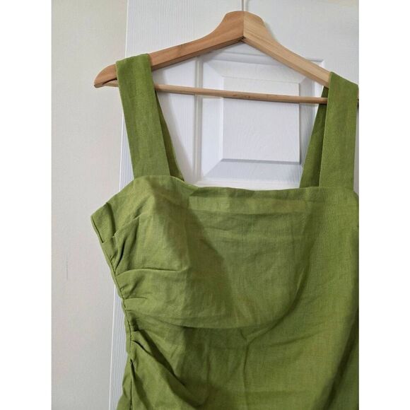 Reformation Kerrigan Linen Dress in Avocado Green Sz 8 NWT $218 - Picture 5 of 11